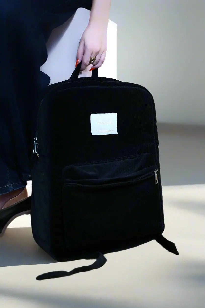 Black Corduroy BackPack - Image #1