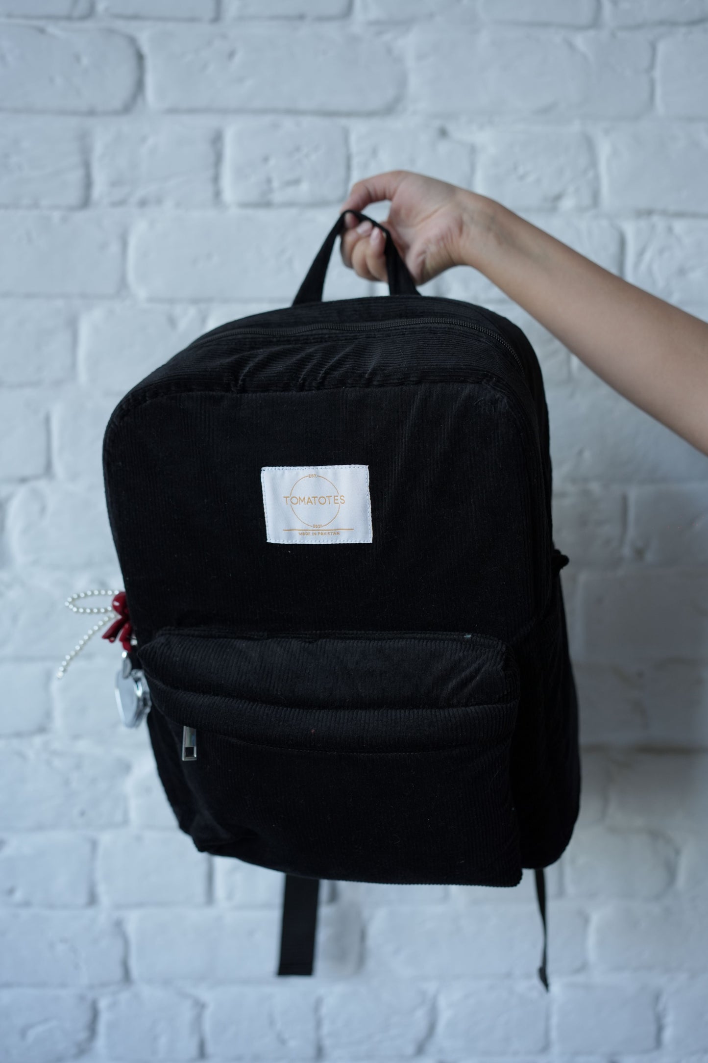 Black Corduroy BackPack