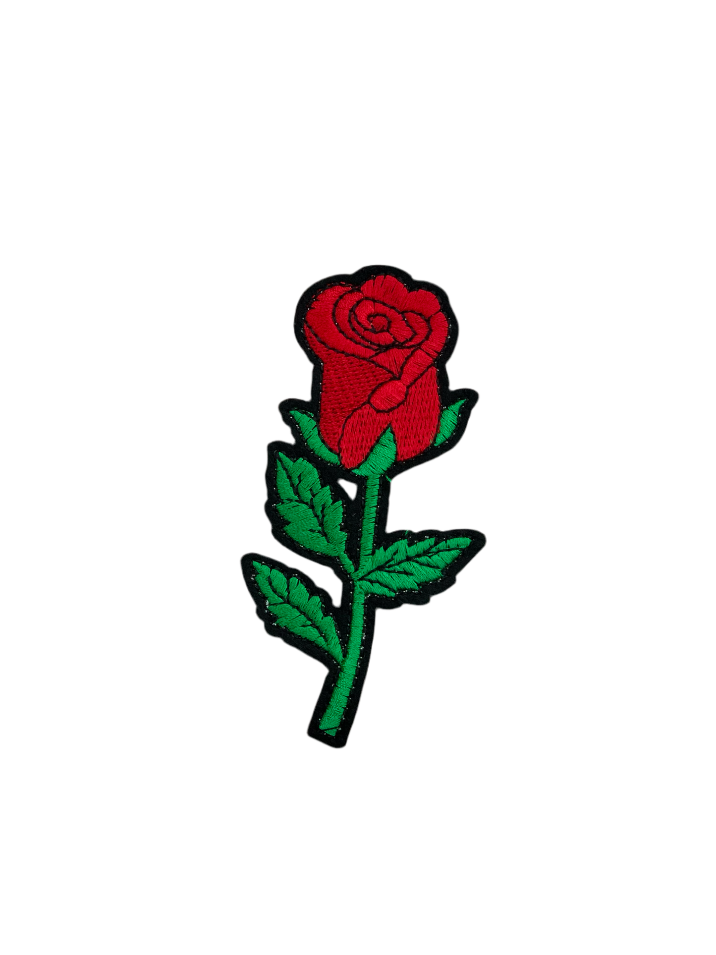 Red Rose Embroidery Patch