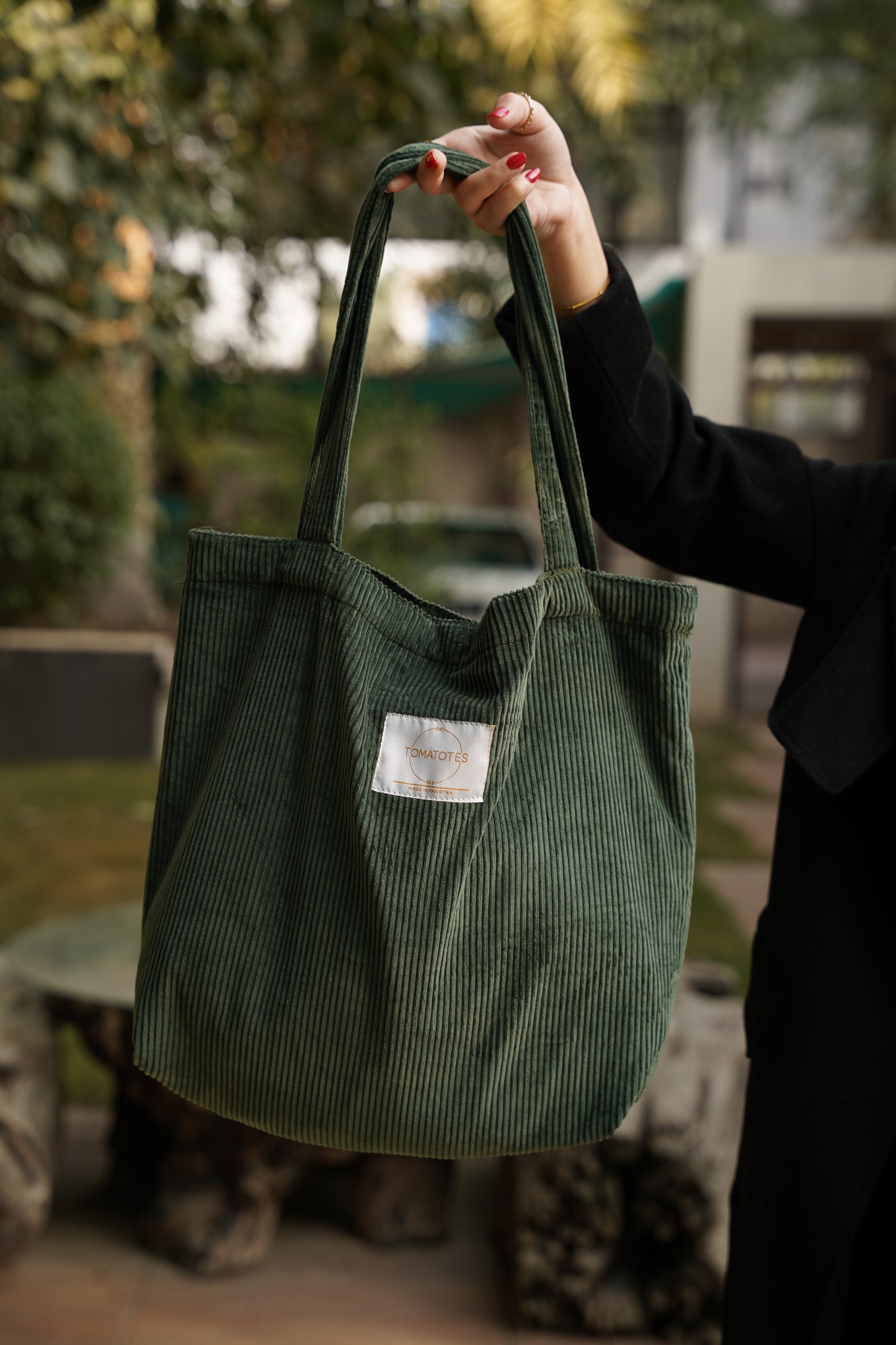 Pine Corduroy Tote