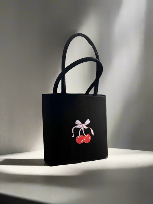 'Bow Cherry' Printed Handbag