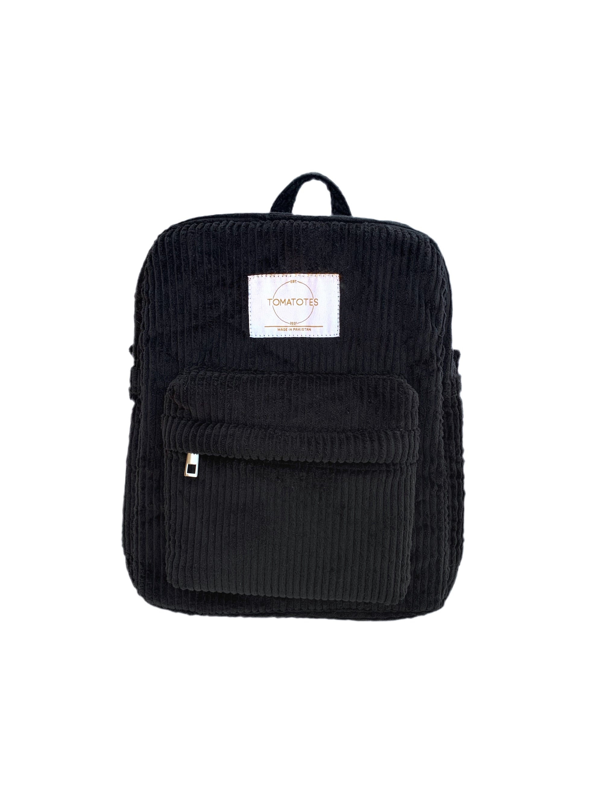 Black Corduroy Mini BackPack