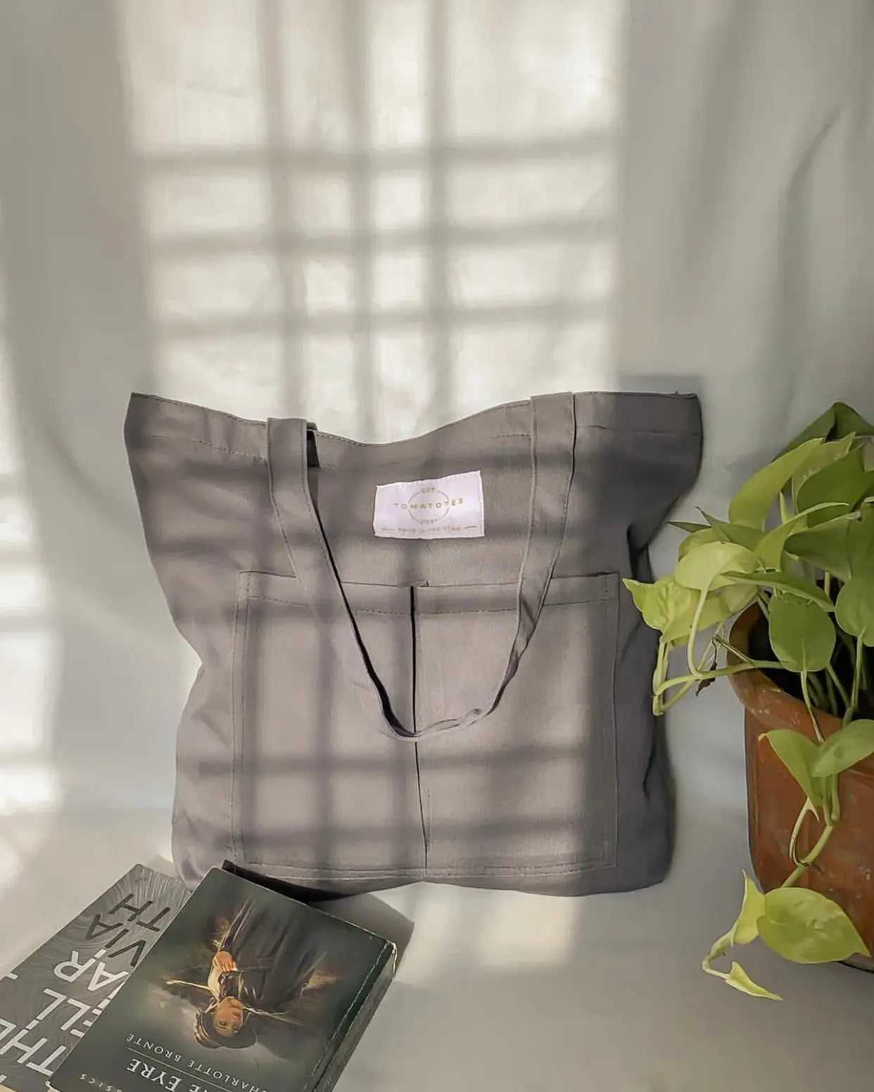 Grey Simple Totebag tomatotes.co