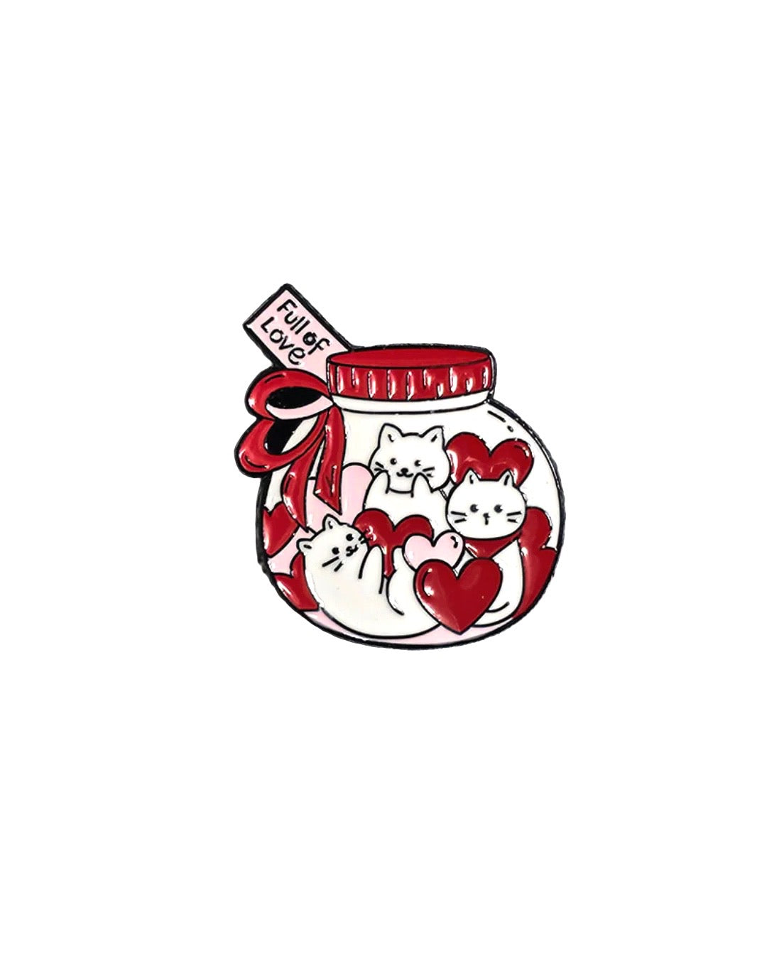 Loving Cats in a Jar Enamel Pin