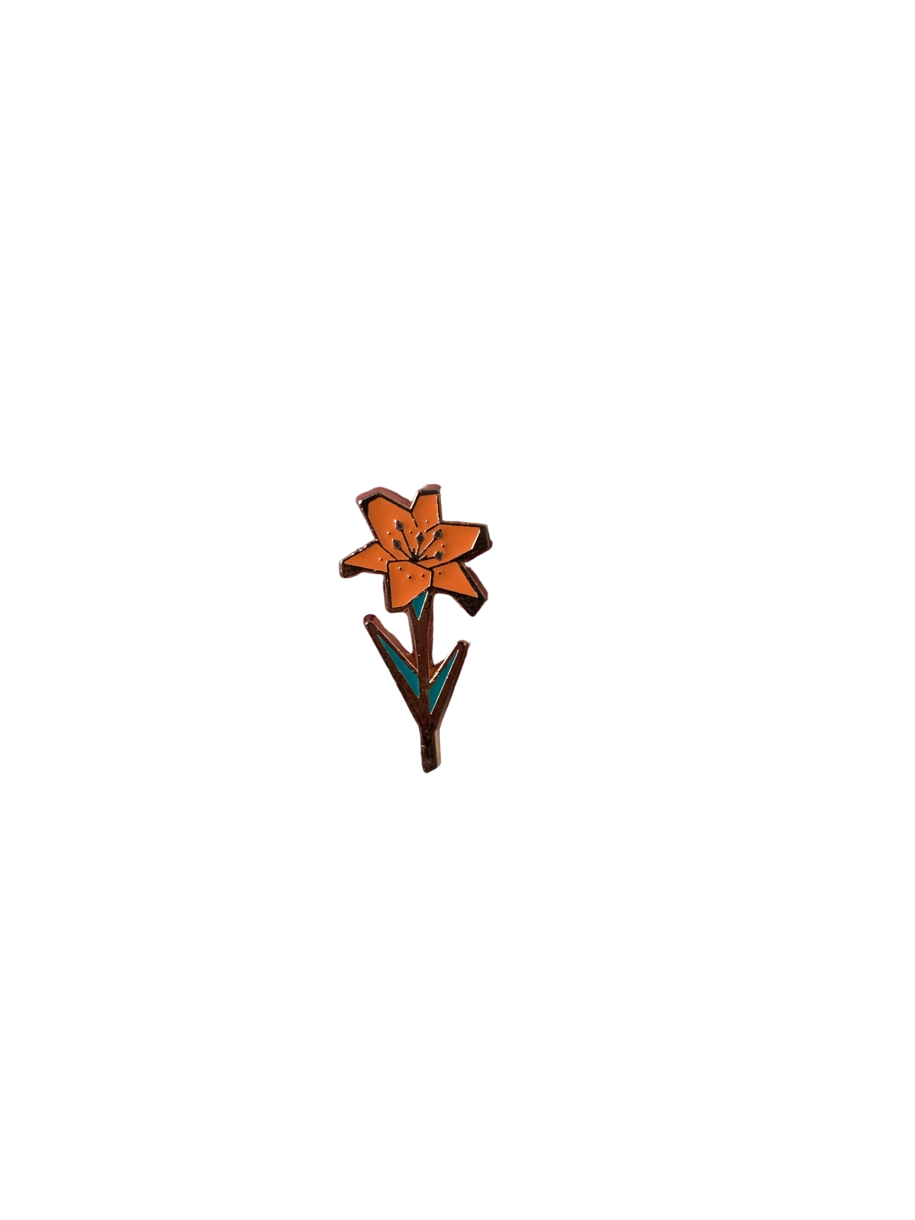 Orange Flower Enamel Pin
