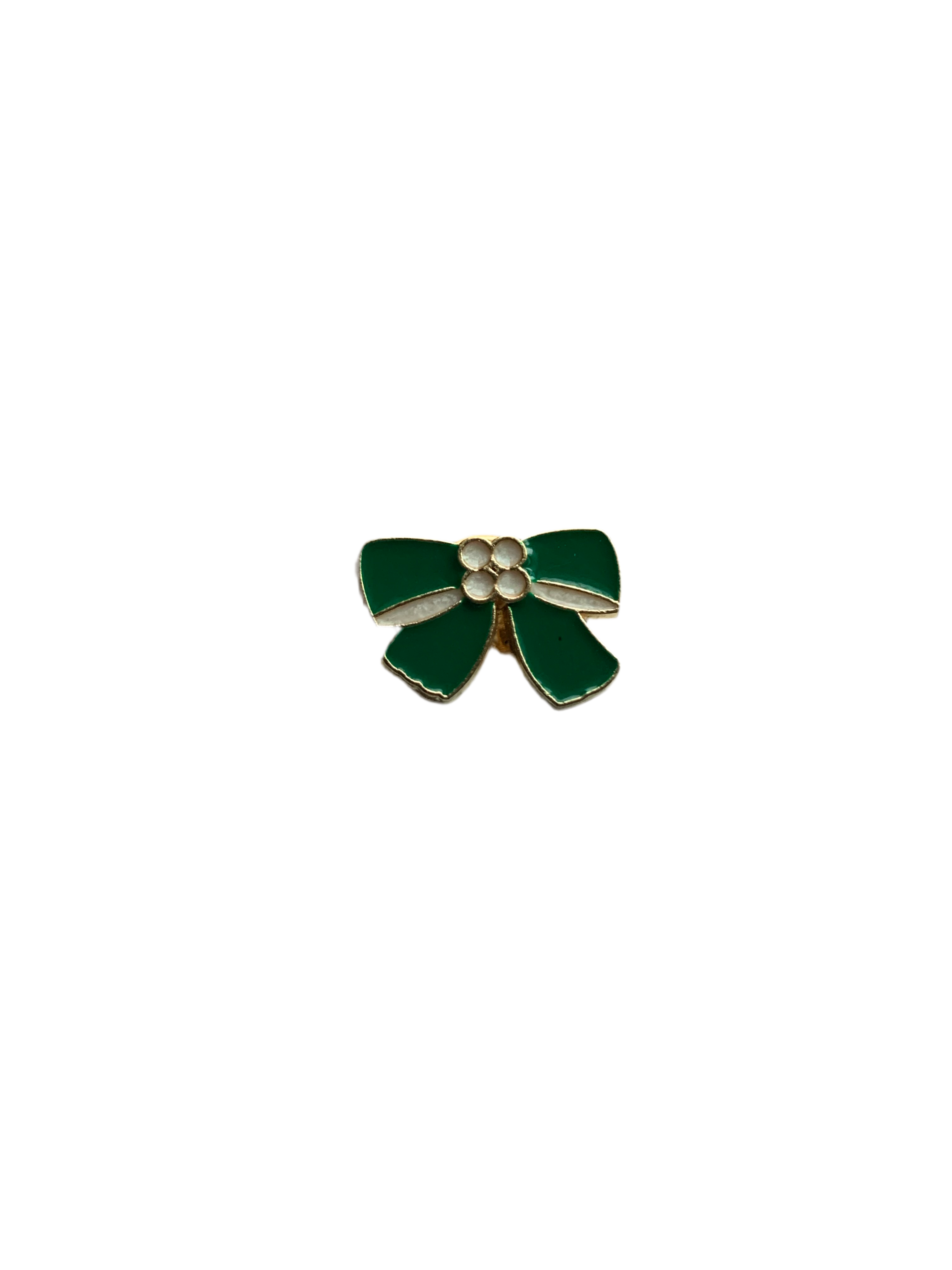 Green Bow Enamel Pin