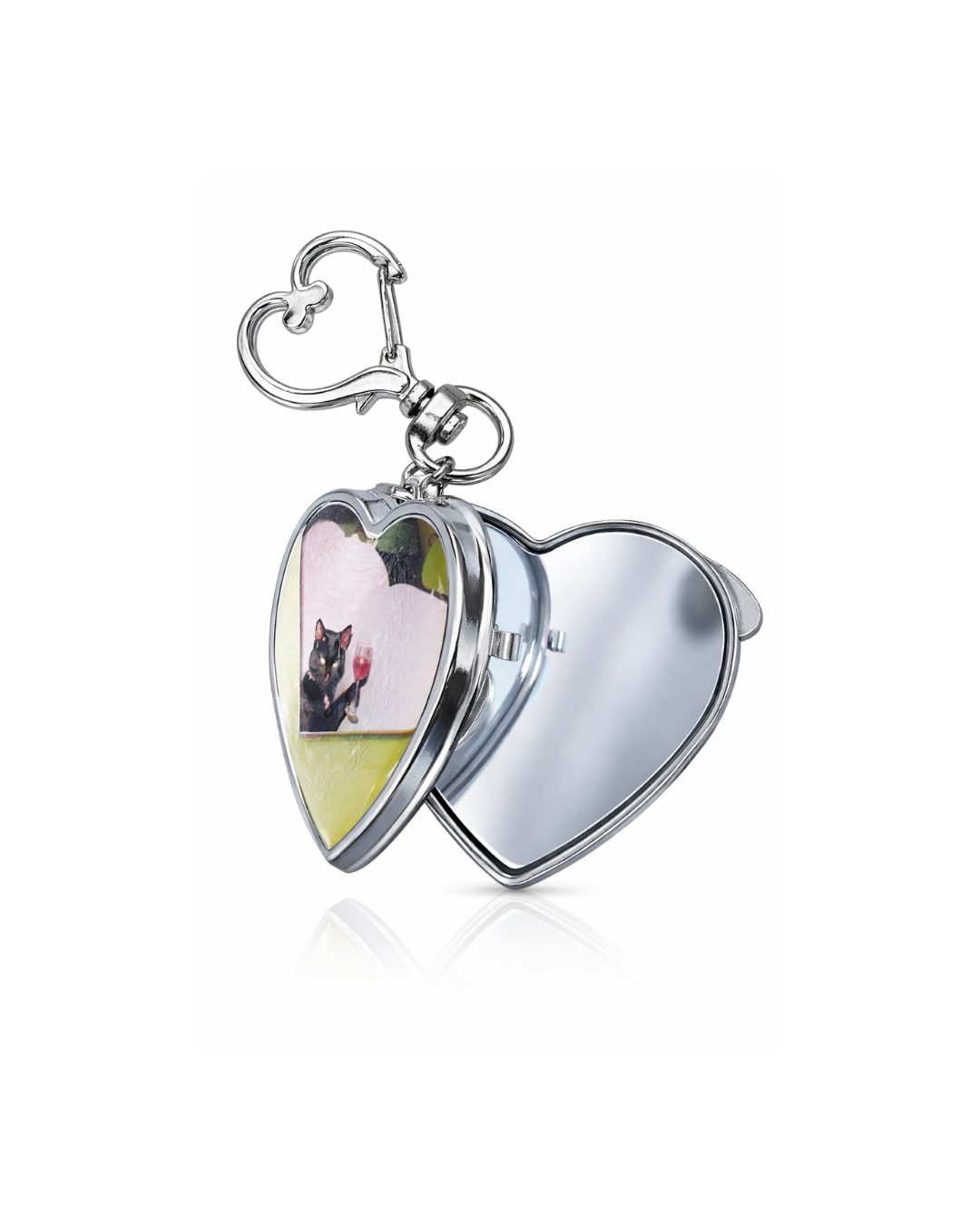Kitty Party - Heart Mirror Charm