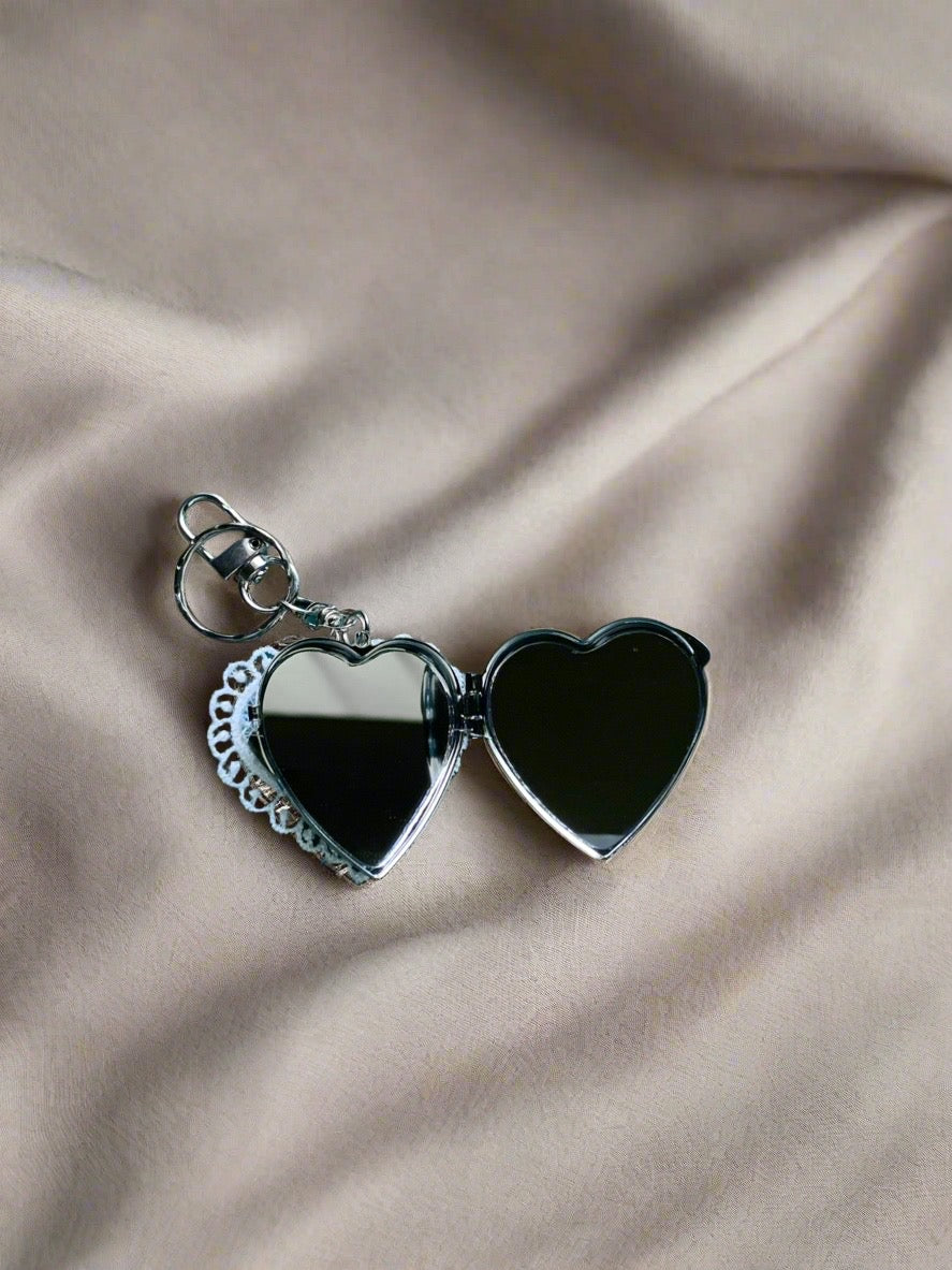 Lacy Heart Mirror Charm