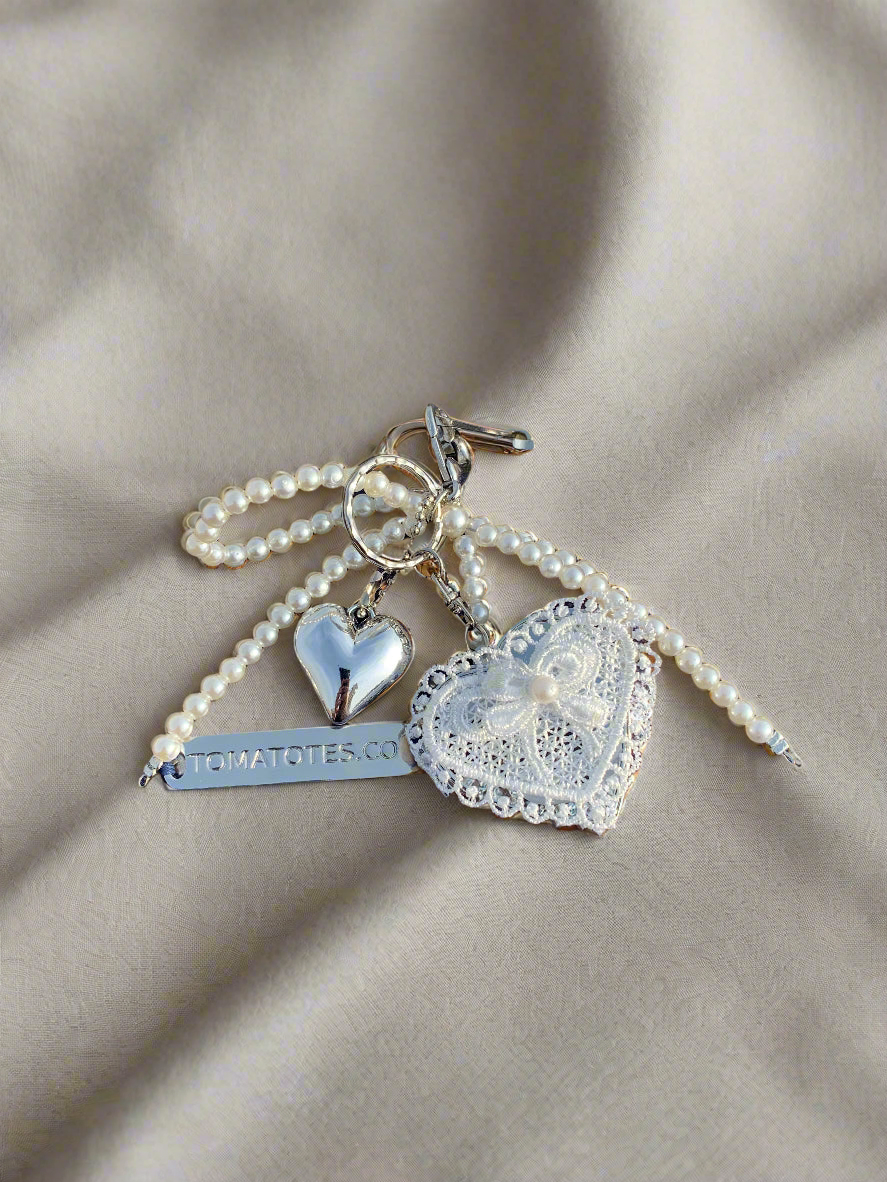 Lacy Heart Mirror Charm