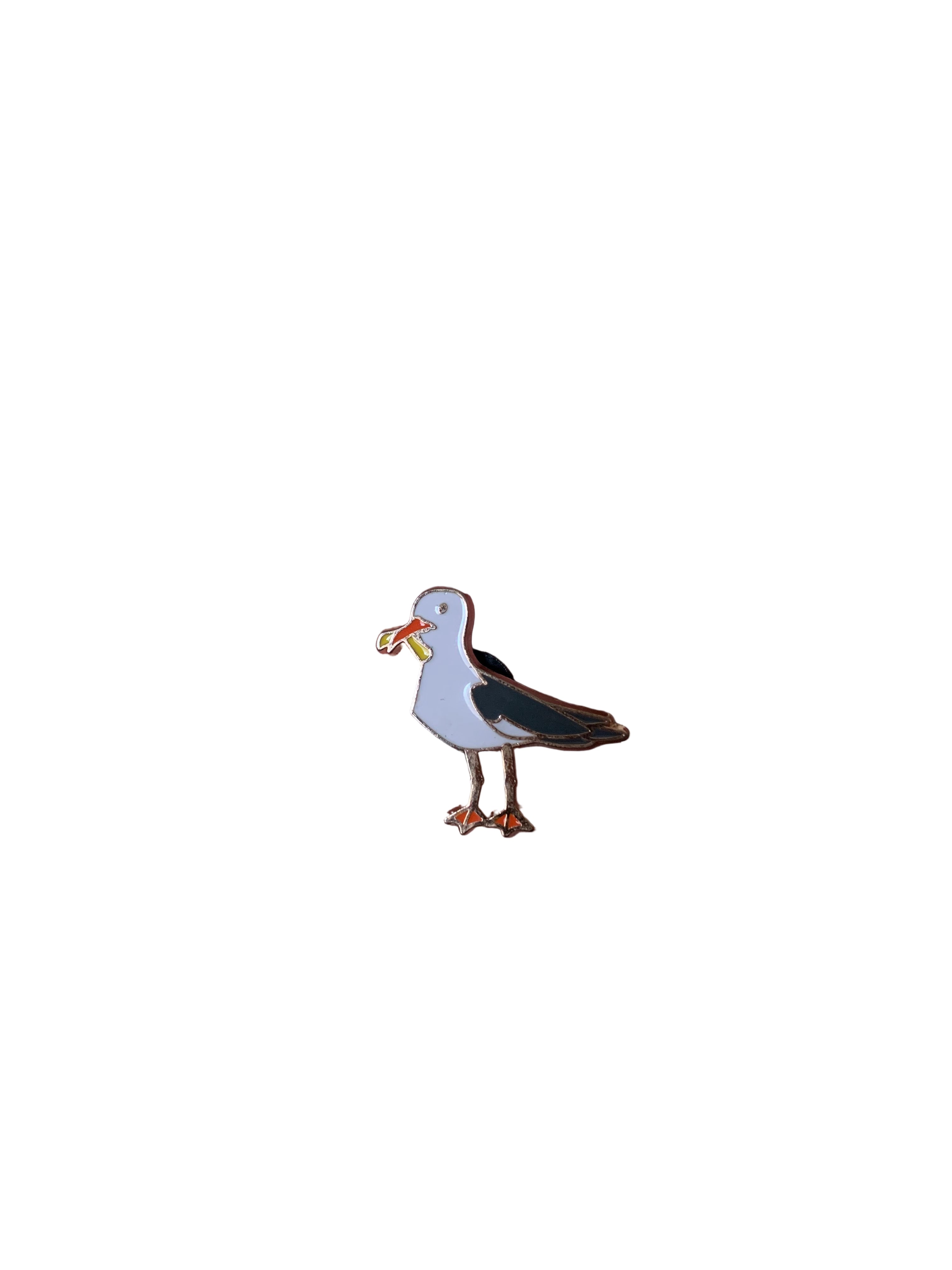 Bird with Food Enamel Pin
