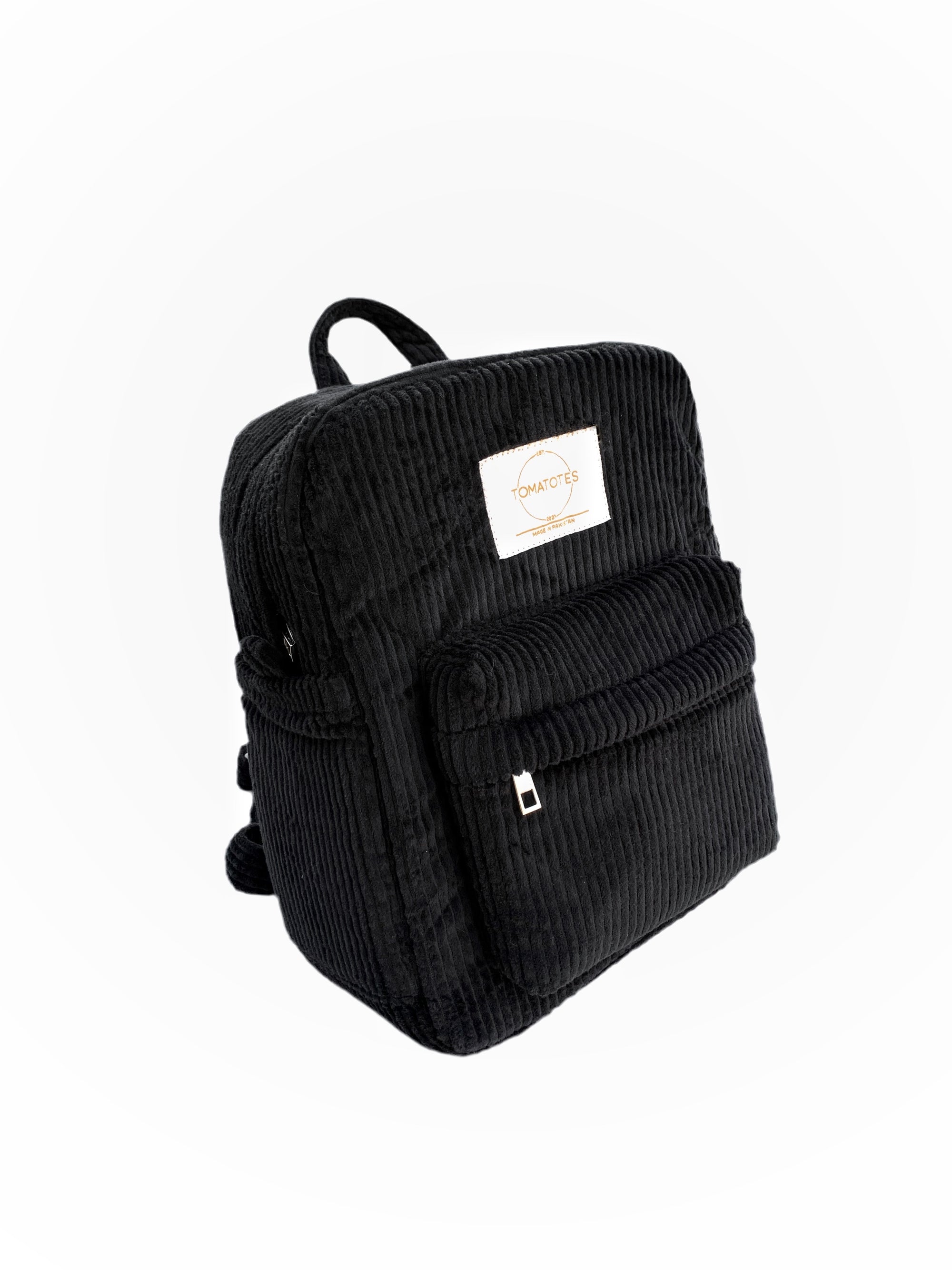 Black Corduroy Mini BackPack