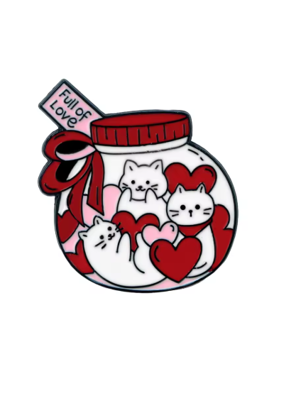 Loving Cats in a Jar Enamel Pin