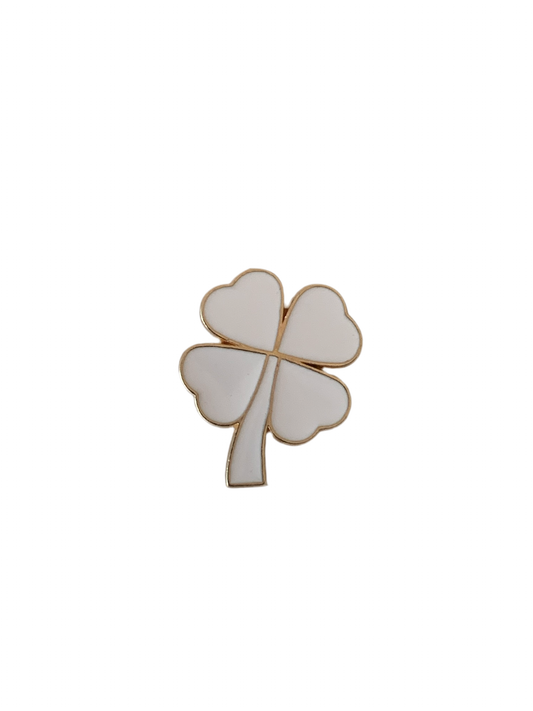 White Clover Enamel Pin