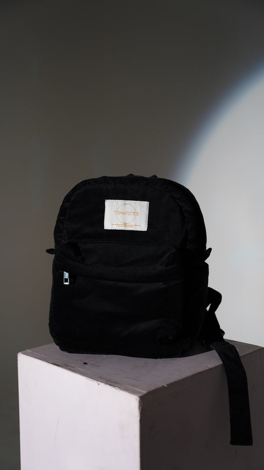 Black Corduroy Mini BackPack