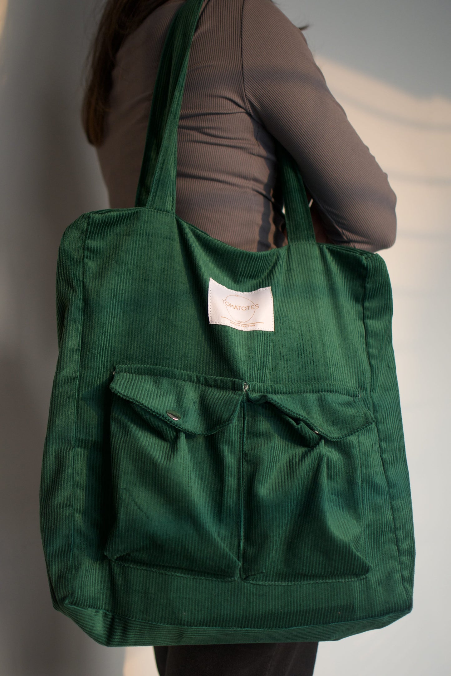 Emerald | Corduroy Tote tomatotes.co