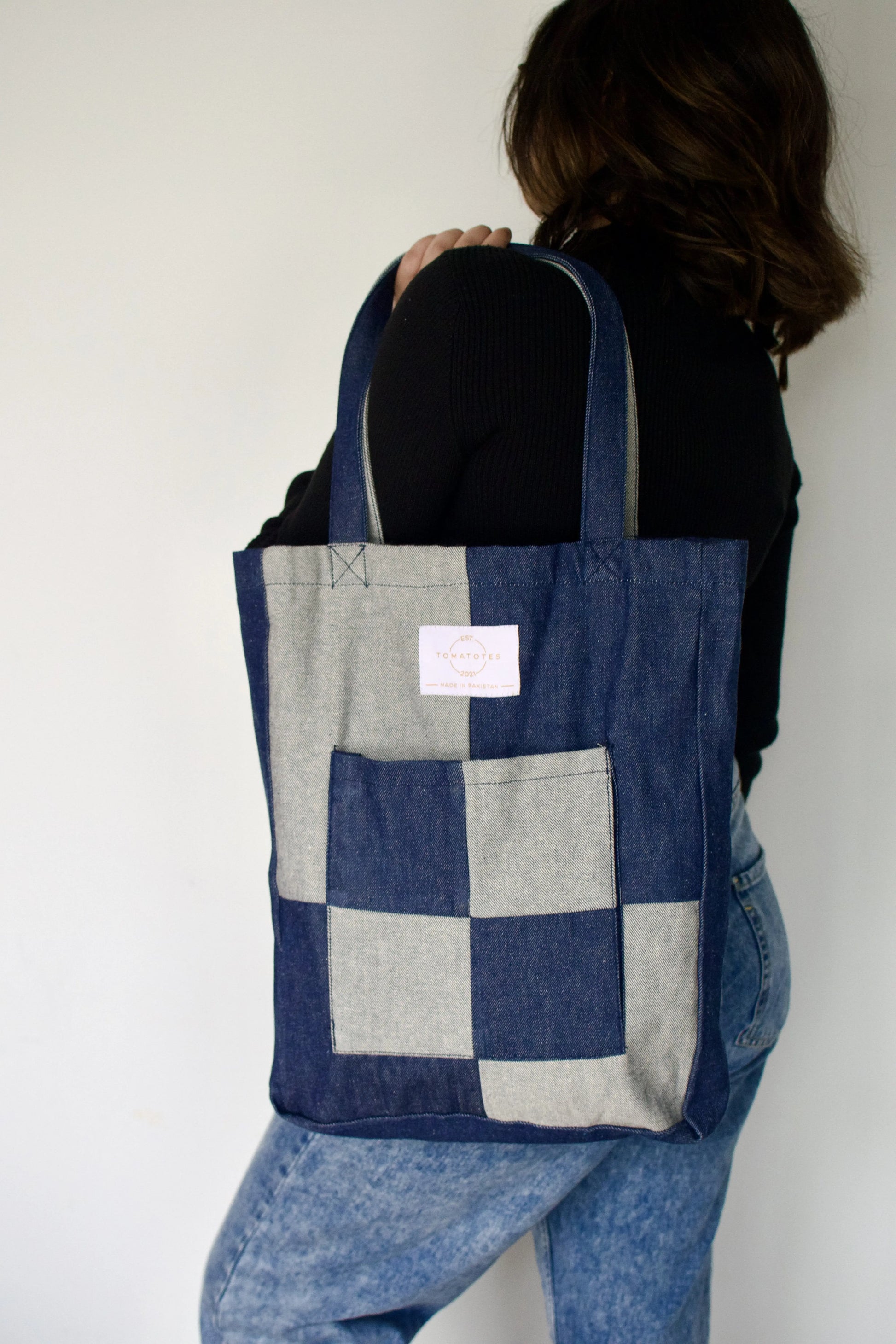 Denim Tiles Tote tomatotes.co