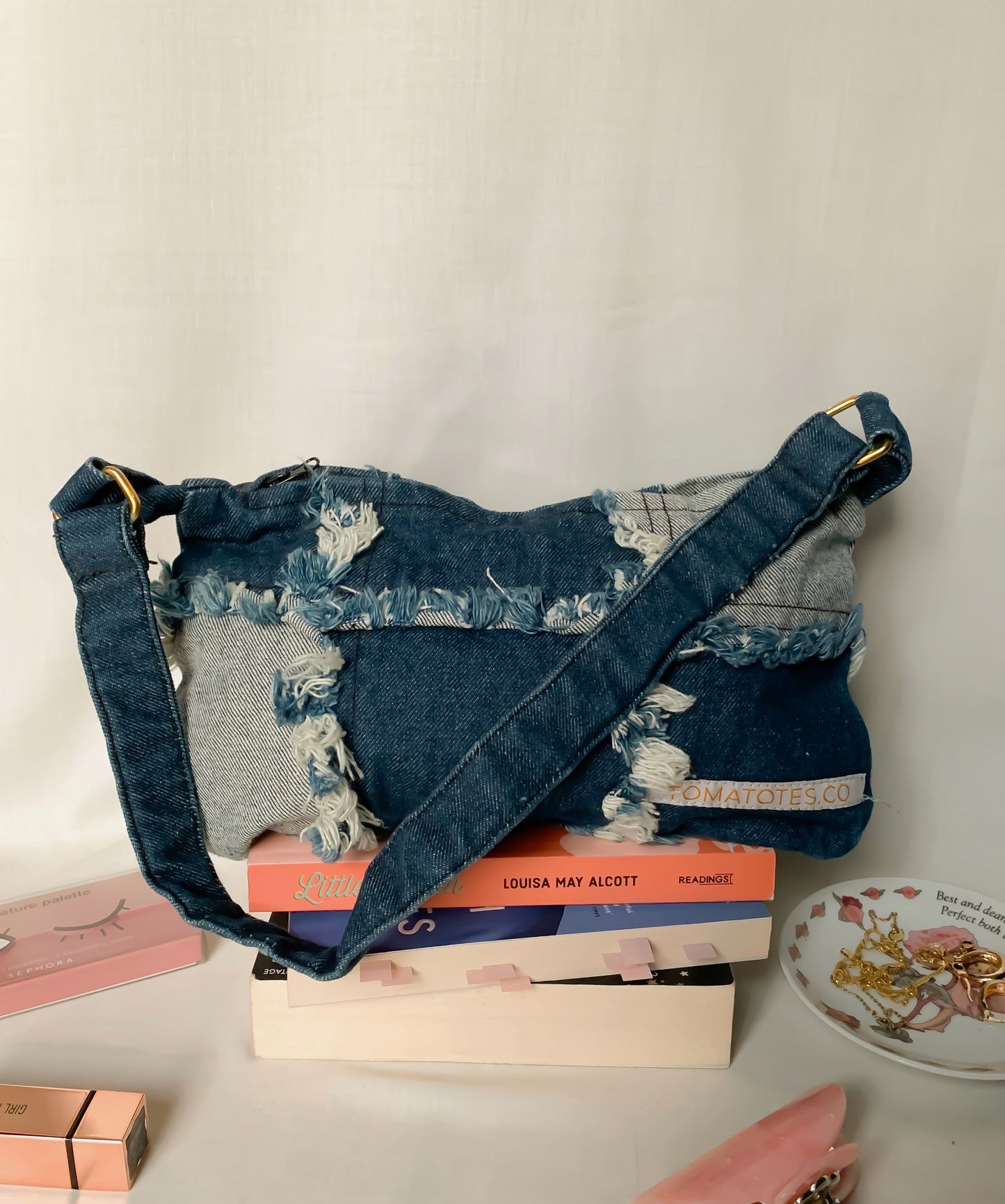 Denim Patchwork ShoulderBag tomatotes.co