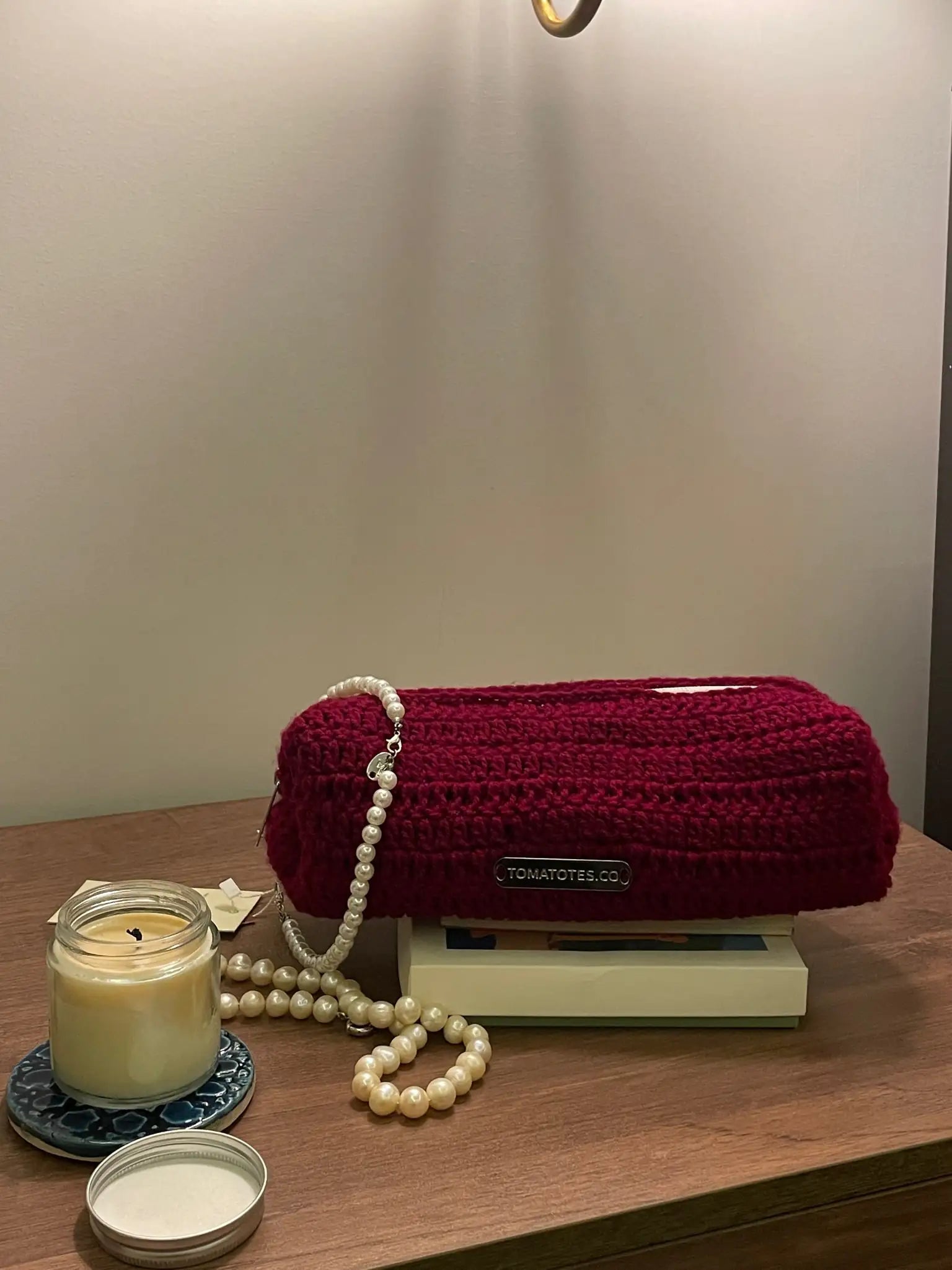 Berry Knit Pouch - Crochet Pouch