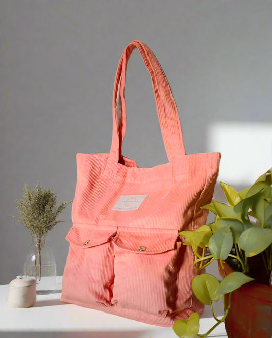 Light Pink Corduroy Tote