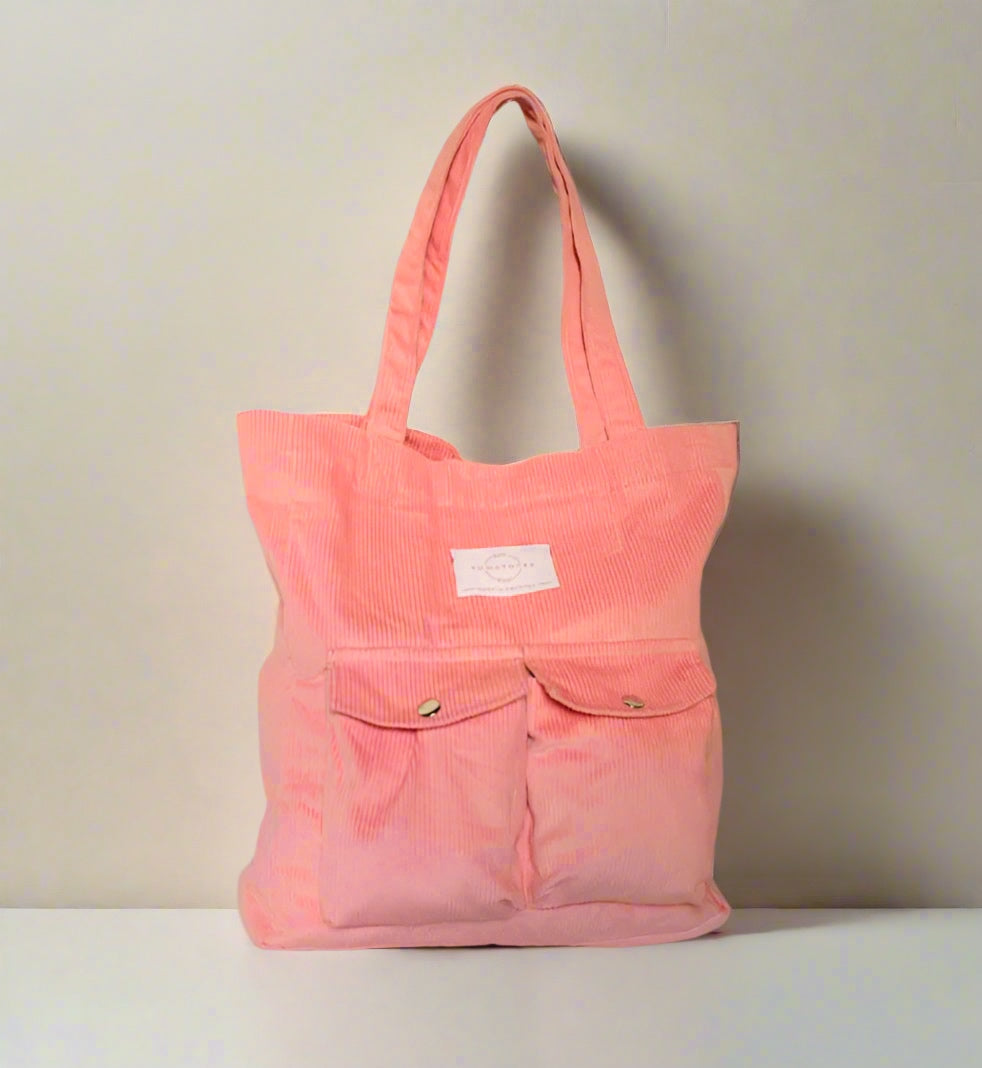 Light Pink Corduroy Tote