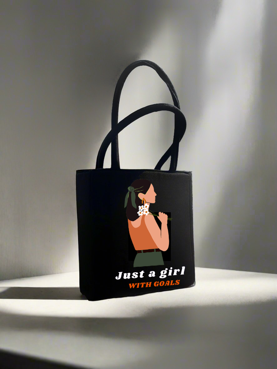 Just a Girl With Goals Padded Tote