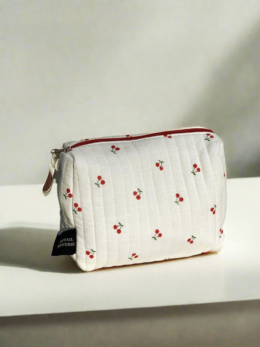 Large Cherry Cosmetic Pouch