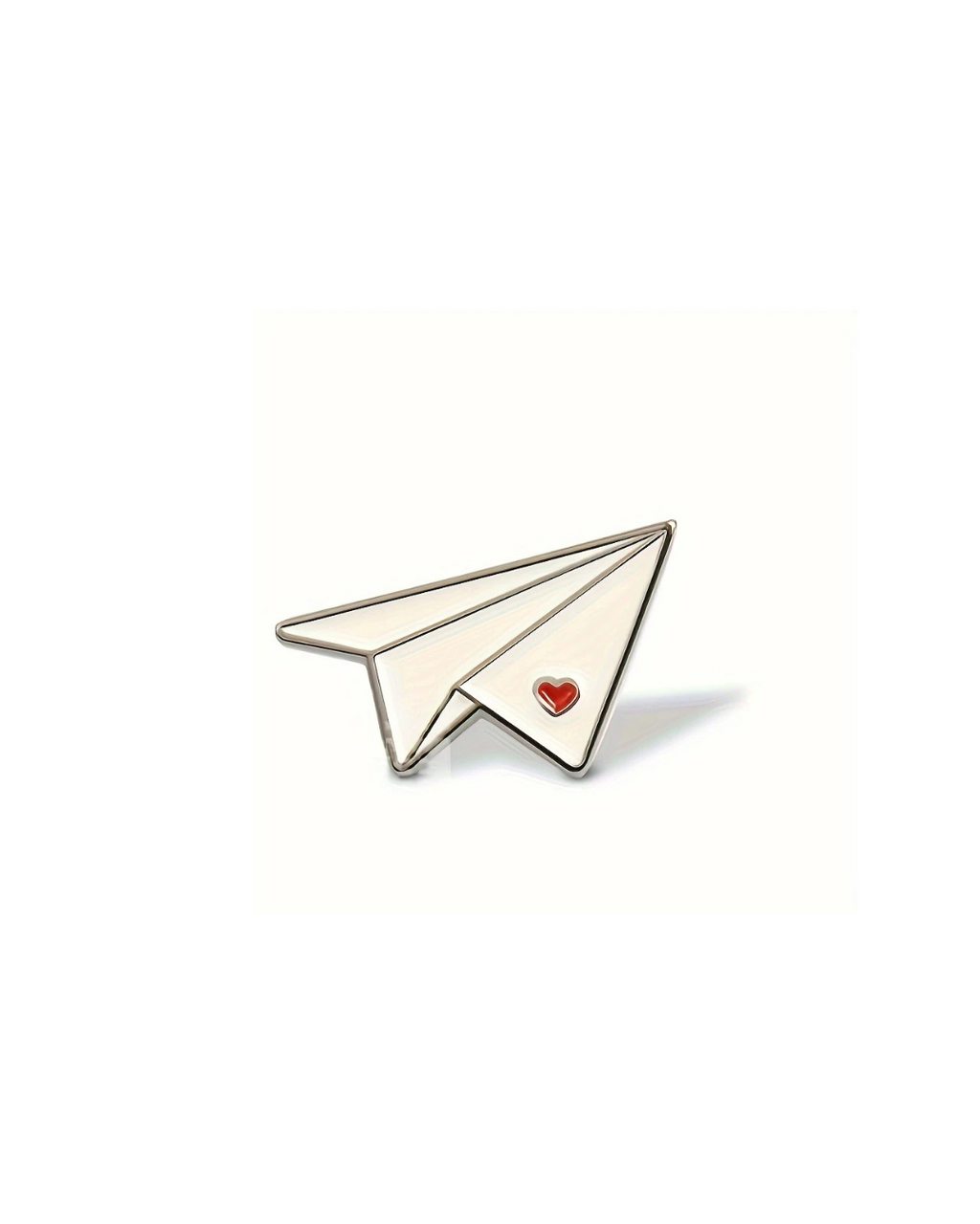 Paper Plane w Heart Enamel Pin