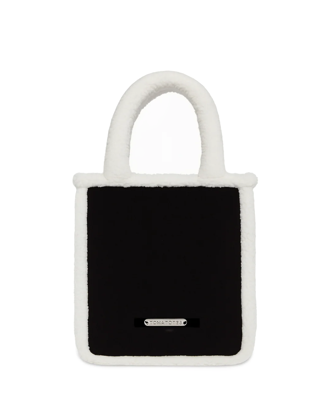 Iris - Black Tote w Off-white Fur