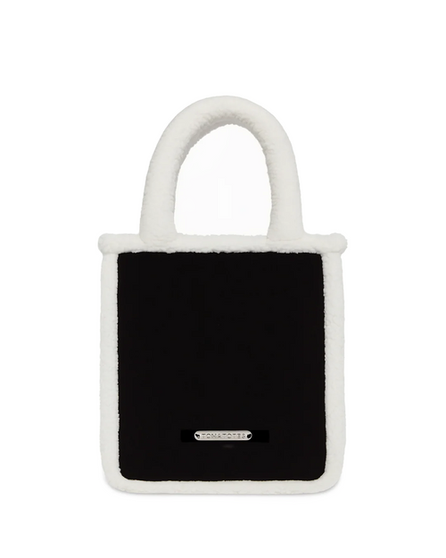 Iris - Black Tote w Off-white Fur - Tomatotes.co