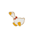 Goose w a Bow Enamel Pin