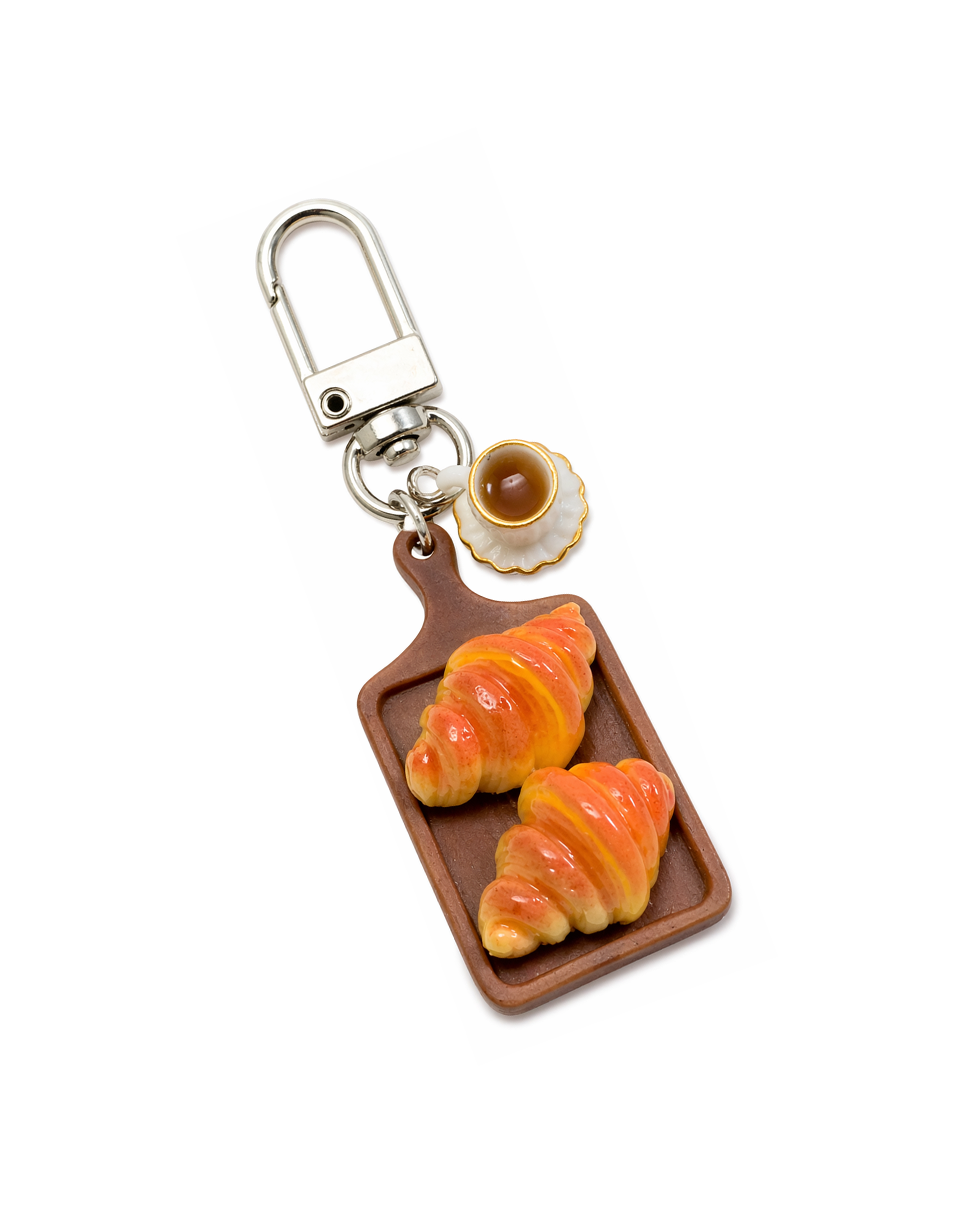 Chai & Croissant Totem Zipper Charm