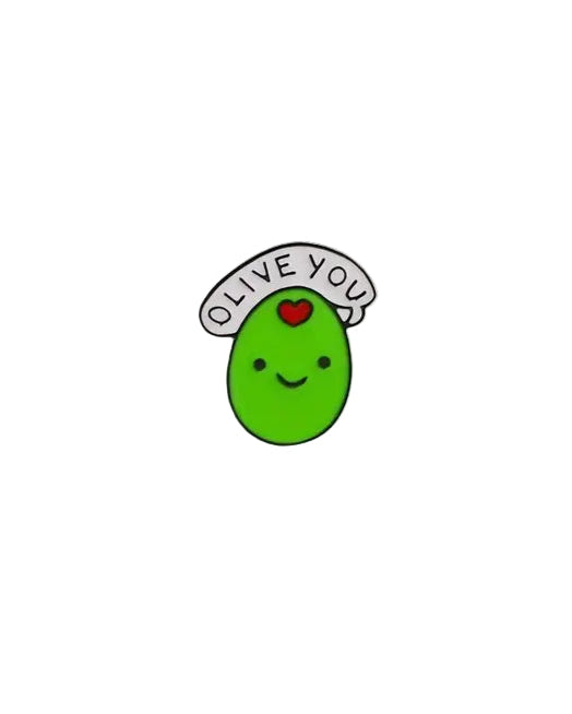 Green olive with a face and 'OLIVE YOU' text on a white background