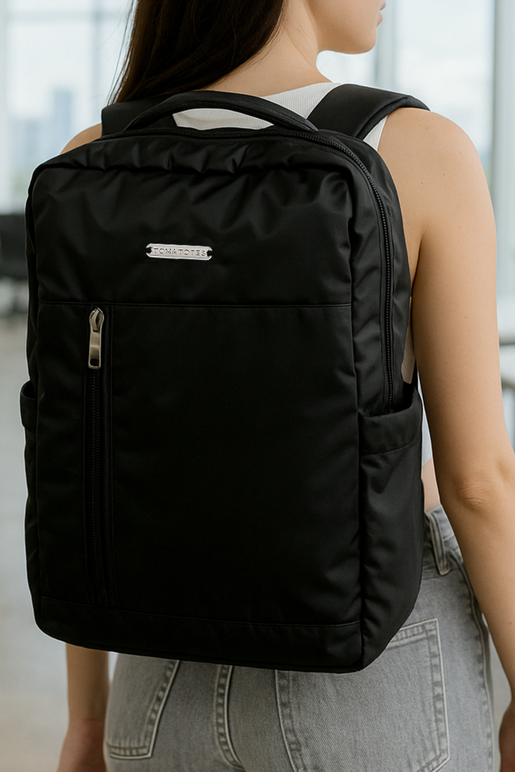 Black Nylon Waterproof BagPack