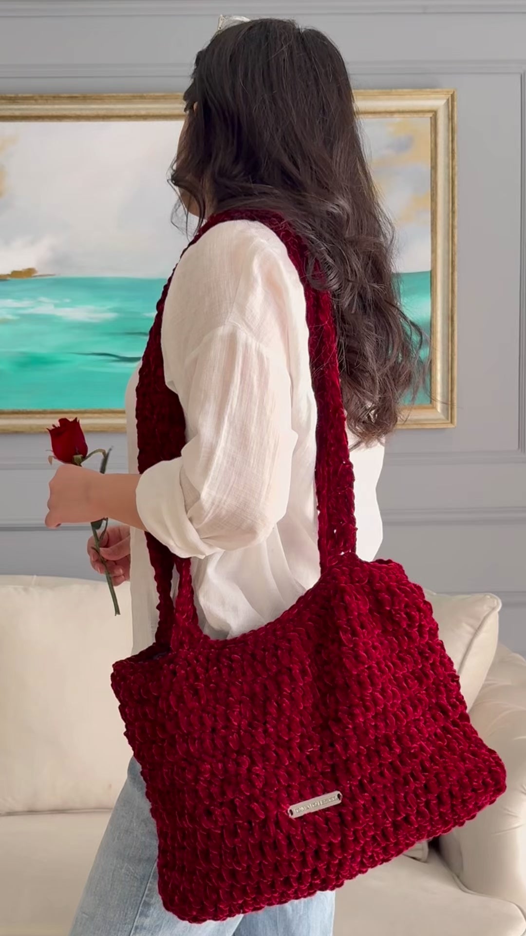 Maroon Willow Crochet - Small