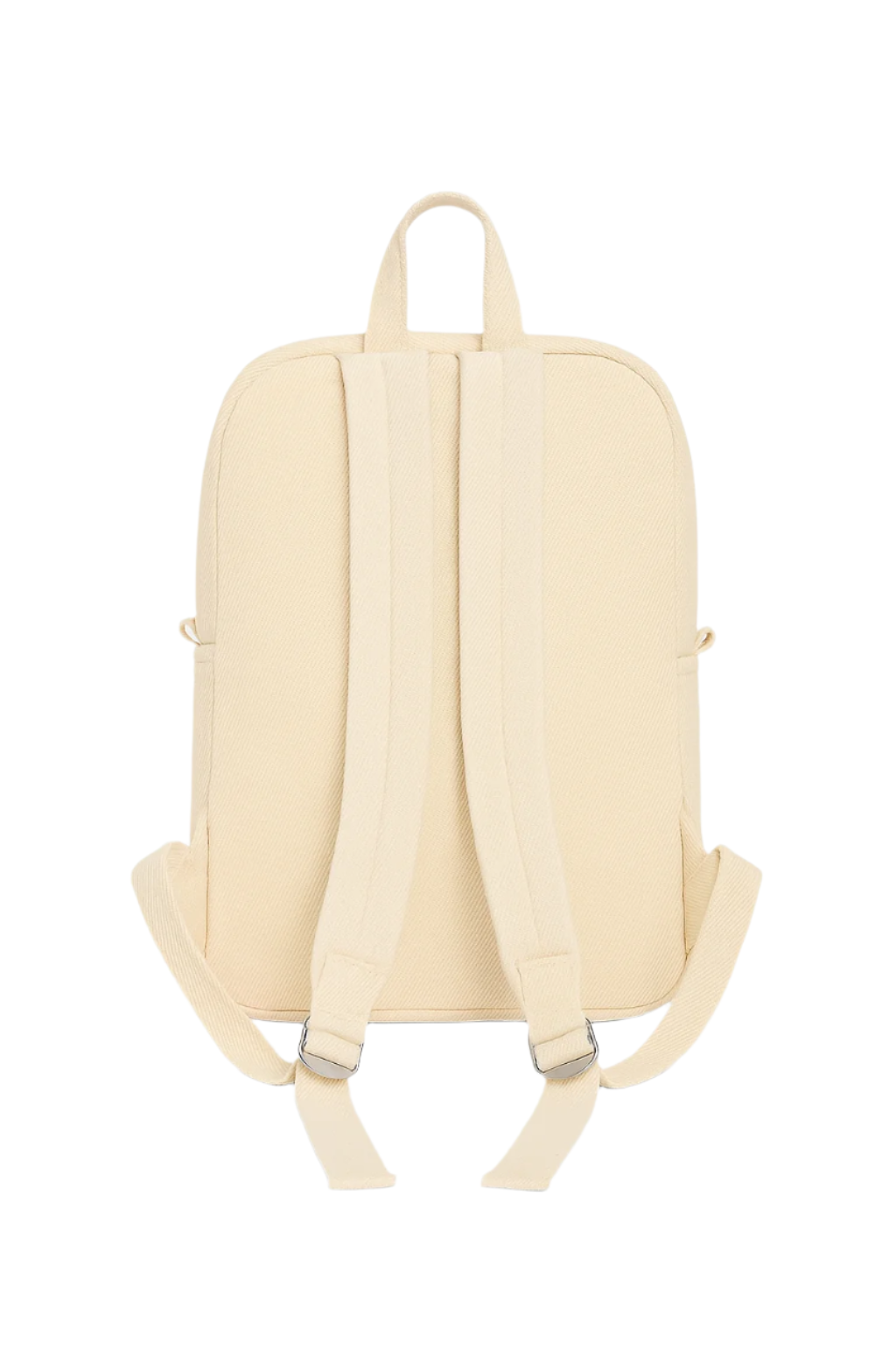 Beige backpack on a white background