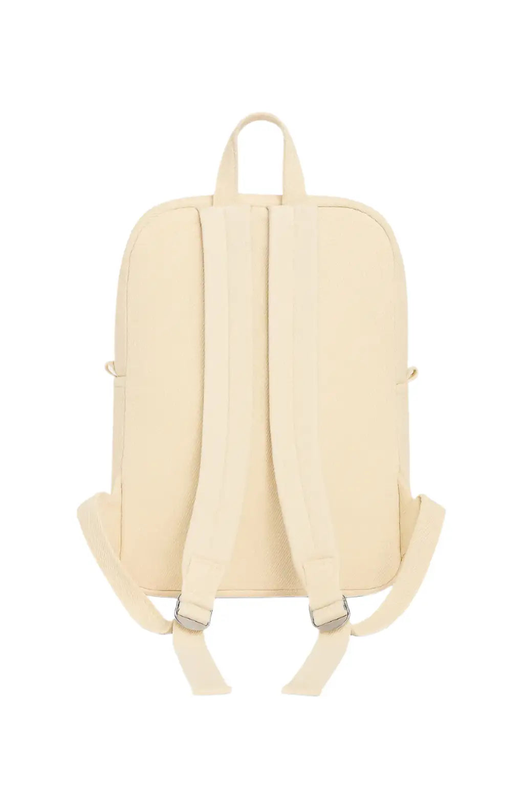 Beige backpack on a white background